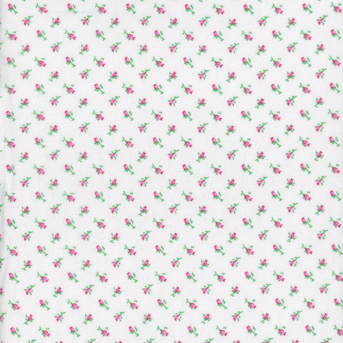 AE Nathan Fabrics Comfy Flannel Prints Pink White Rosebuds