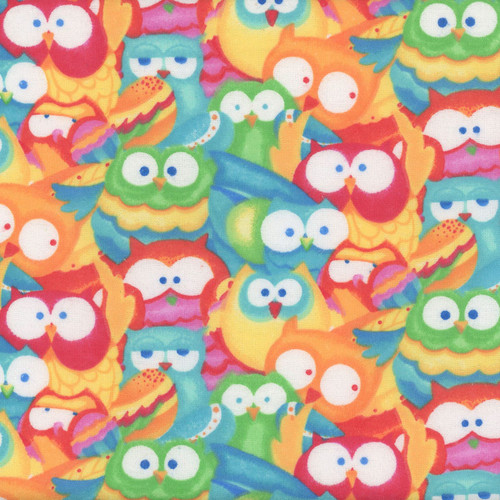 AE Nathan Fabrics Comfy Flannel Prints Red Pink Yellow Blue Owls