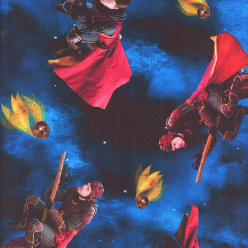 Benartex Harry Potter Blue Playing Quidditch