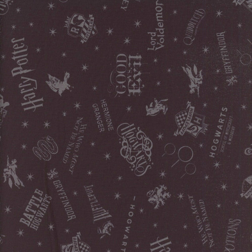 Benartex Harry Potter Black Shadow Words Ron Hermione Hogwarts Black