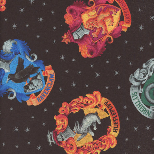 Benartex Harry Potter Hogwarts Crests Hufflepuff Ravenclaw Slytherin Griffindor 108 Quilt Back