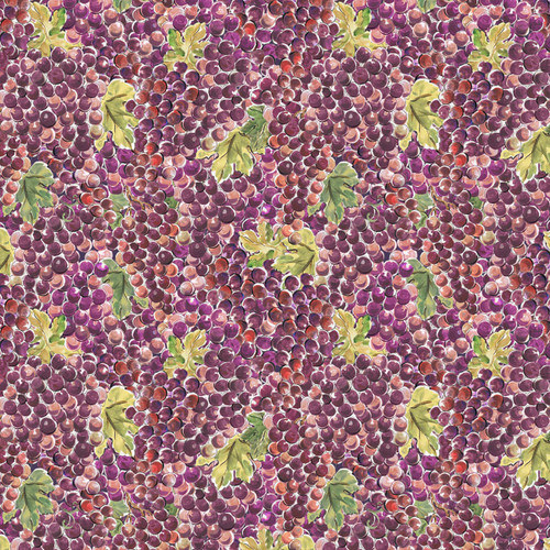 Clothworks Fabrics Wine Tasting Burgundy Red Wine Grape Collage