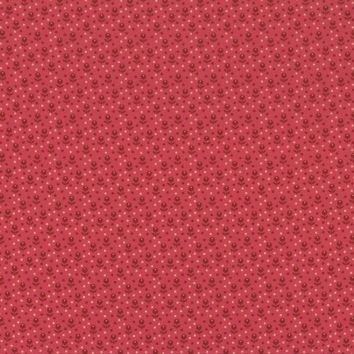 Marcus Fabrics Paulas New Companions Paula Barnes Pink Bud Dot, pink fabric with small pink and gold dot pattern.