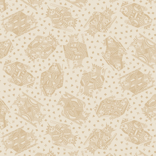 Marcus Fabrics Full House George Mccartney Beige Royal Playing Cards