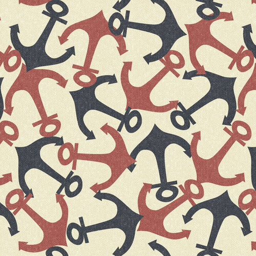 Marcus Fabrics Regatta Deirdre Coughlin Cream Anchors