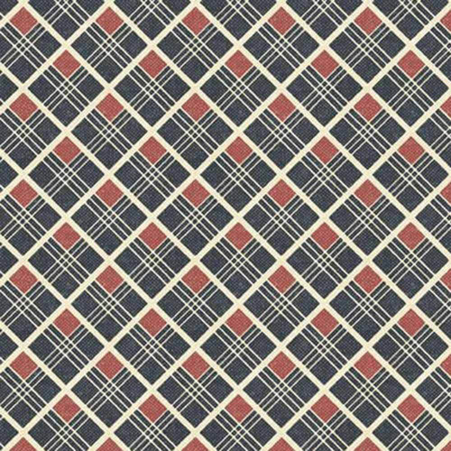 Marcus Fabrics Regatta Deirdre Coughlin Navy Retro Plaid