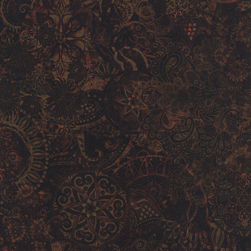 Quilting Treasures Fabrics Mystique Paisley Dan Morris Espresso Brown