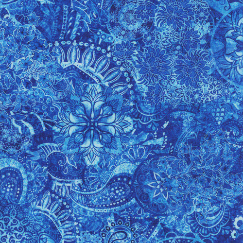 Quilting Treasures Fabrics Mystique Paisley Dan Morris Blue
