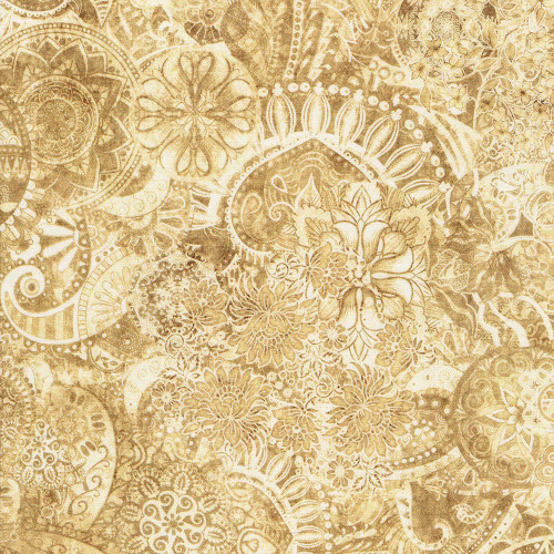 Quilting Treasures Fabrics Mystique Paisley Dan Morris Tan Cream