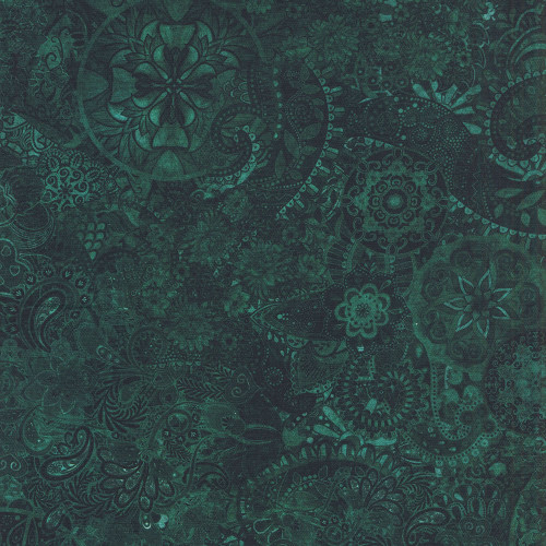 Quilting Treasures Fabrics Mystique Paisley Dan Morris Evergreen Green