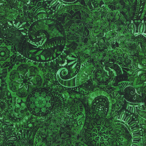 Quilting Treasures Fabrics Mystique Paisley Dan Morris Green