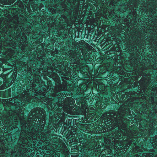 Quilting Treasures Fabrics Mystique Paisley Dan Morris Jade Green