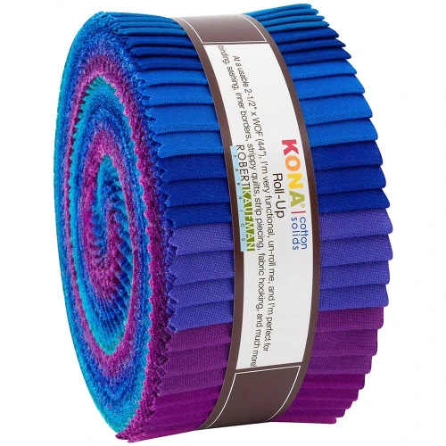 Robert Kaufman Fabrics Kona Cotton Roll Up Fabric Strips Peacock