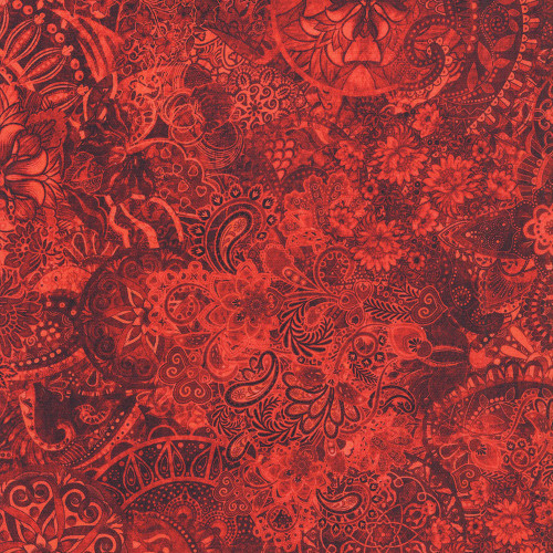 Quilting Treasures Fabrics Mystique Paisley Dan Morris Red