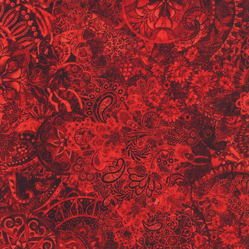 Quilting Treasures Fabrics Mystique Paisley Dan Morris Red