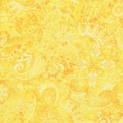 Quilting Treasures Fabrics Mystique Paisley Dan Morris Lemon Yellow