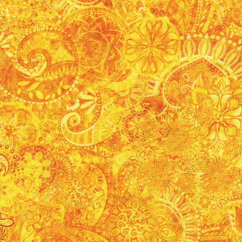 Quilting Treasures Fabrics Mystique Paisley Dan Morris Marigold Yellow