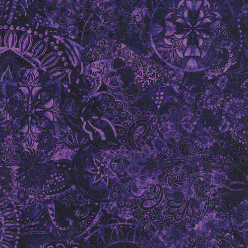 Quilting Treasures Fabrics Mystique Paisley Dan Morris Grape Purple