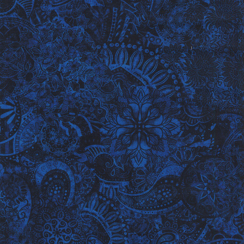 Quilting Treasures Fabrics Mystique Paisley Dan Morris Ultramarine Blue