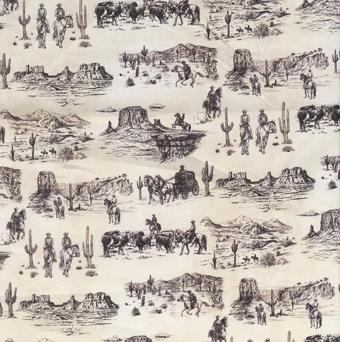 In The Beginning Fabrics Southwest Minis by Jason Yenter Cream Cowboy Toile