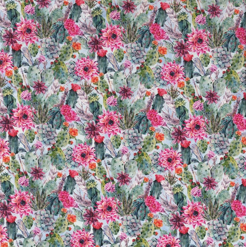 In The Beginning Fabrics Southwest Minis by Jason Yenter Pink Green Cactus Succulents Floral