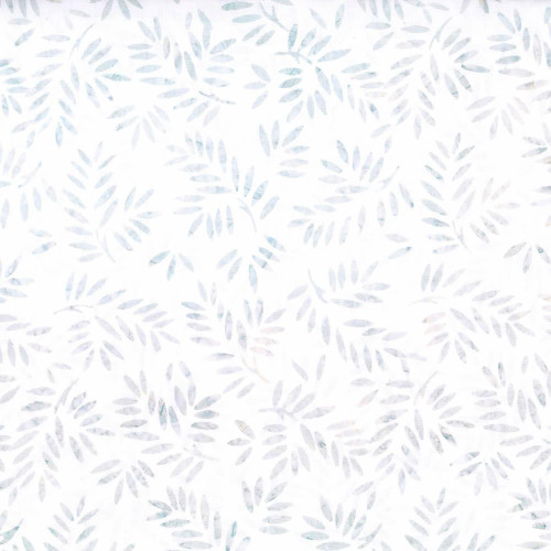 Wilmington Prints Fabrics Desert Blossom Batiks Leaves White Gray, fabric with white and gray leaf pattern.