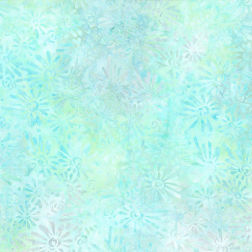 Wilmington Prints Fabrics Desert Blossom Batiks Flowers All Over Pastel Green, soft pastel green fabric with a floral batik pattern