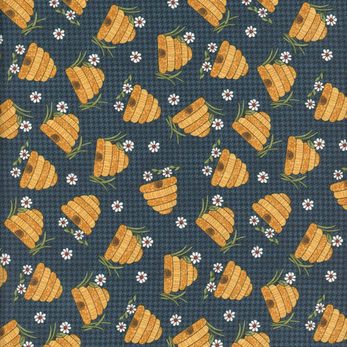 Benartex Fabrics Prairie Chicks Cheryl Haynes Prairie Hive Dark Blue