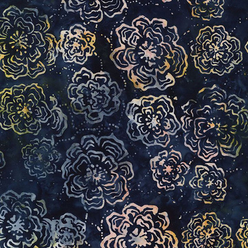 Timeless Treasures Fabrics Luna Tonga Batiks Cosmic Pearled Flowers