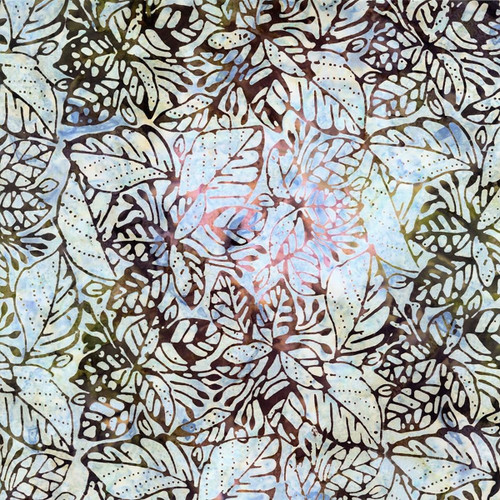 Timeless Treasures Fabrics Luna Tonga Batiks Storm Jungle Leaves