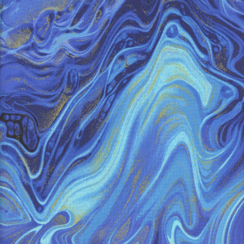 Timeless Treasures Fabrics Escapade Navy Metallic Marble