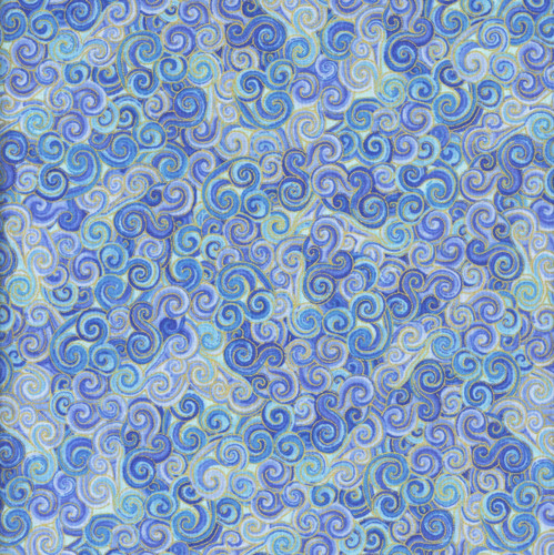 Timeless Treasures Fabrics Escapade Purple Metallic Scroll