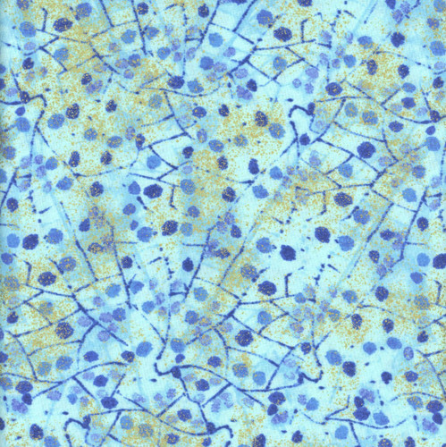 Timeless Treasures Fabrics Escapade Blue Metallic Mosaic
