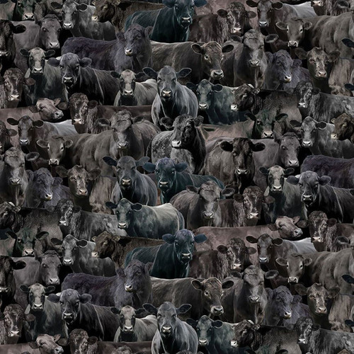 Timeless Treasures Fabrics Home On The Range Black Packed Cows