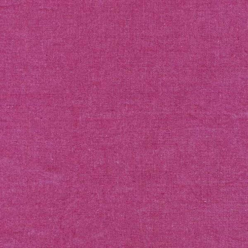 Studio e Peppered Cotton Cross Dyed Yarn Dyed Fuchsia, close-up of vibrant pink fabric showcasing a textured cotton weave with a cross-dyed pattern.