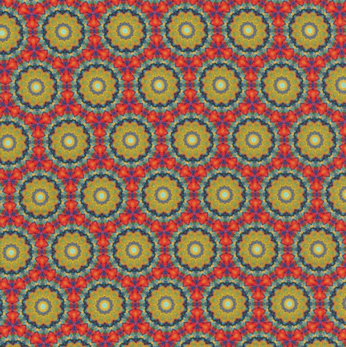 Hoffman Fabrics Bubblelicious Marlies Gold Orange Mandala Pinwheels