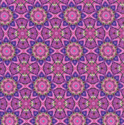 Hoffman Fabrics Bubblelicious Marlies Fuchsia Pink Purple Flower Bloom Tiles