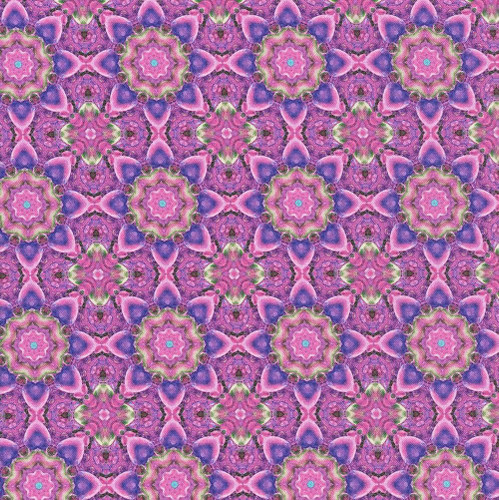 Hoffman Fabrics Bubblelicious Marlies Fuchsia Pink Purple Flower Bloom Tiles