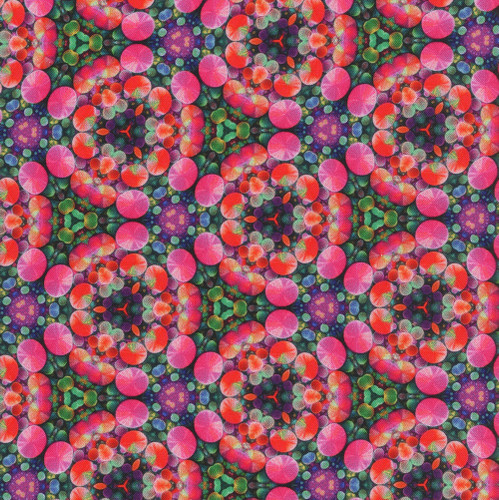 Hoffman Fabrics Bubblelicious Marlies Razzmatazz Pink Purple Poppy Stained Glass