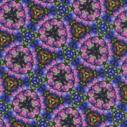 Hoffman Fabrics Bubblelicious Marlies Amehtyst Purple Pink Green Poppy Stained Glass