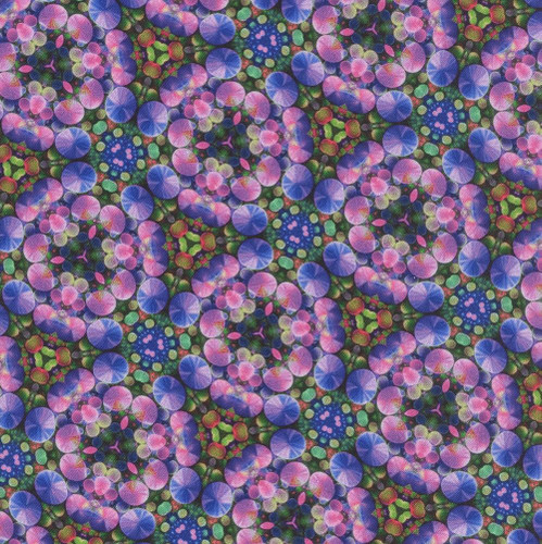 Hoffman Fabrics Bubblelicious Marlies Amehtyst Purple Pink Green Poppy Stained Glass