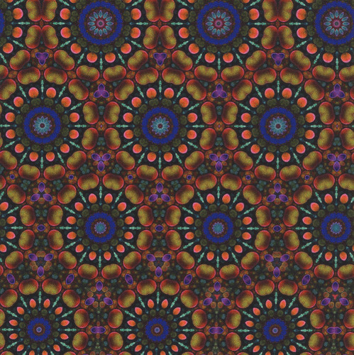 Hoffman Fabrics Bubblelicious Marlies Purple Brown Red Rust Floral Tile
