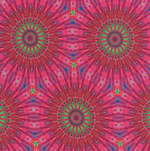 Hoffman Fabrics Bubblelicious Marlies Pink Green Kaleidoscope Sunflower