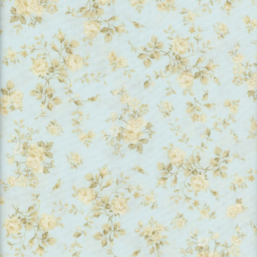 Clothworks Fabrics Charlotte Sage Green Pink Rose Floral Spray