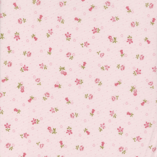 Clothworks Fabrics Charlotte Pink Dotted Rosebud Floral
