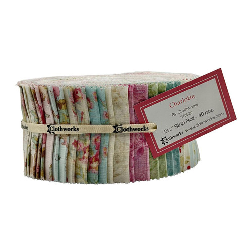 Clothworks Fabrics Charlotte Strip Roll 2.5 Inch Fabric Strips