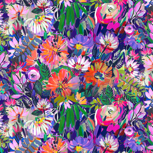 Clothworks Fabrics Melissa Polomsky Sunset Meadow Blooms