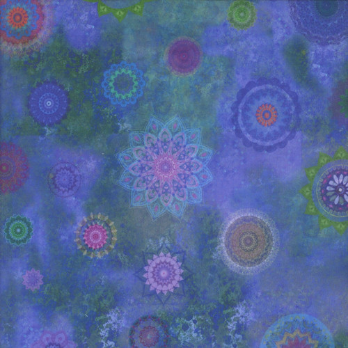 Clothworks Fabrics Lily Pond by Sue Zipkin Blue Mandalas