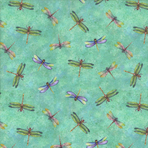 Clothworks Fabrics Lily Pond by Sue Zipkin Dragonflies