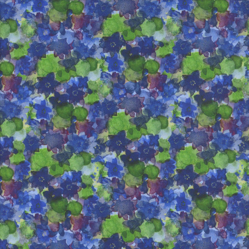 Clothworks Fabrics Lily Pond by Sue Zipkin Blue Floral